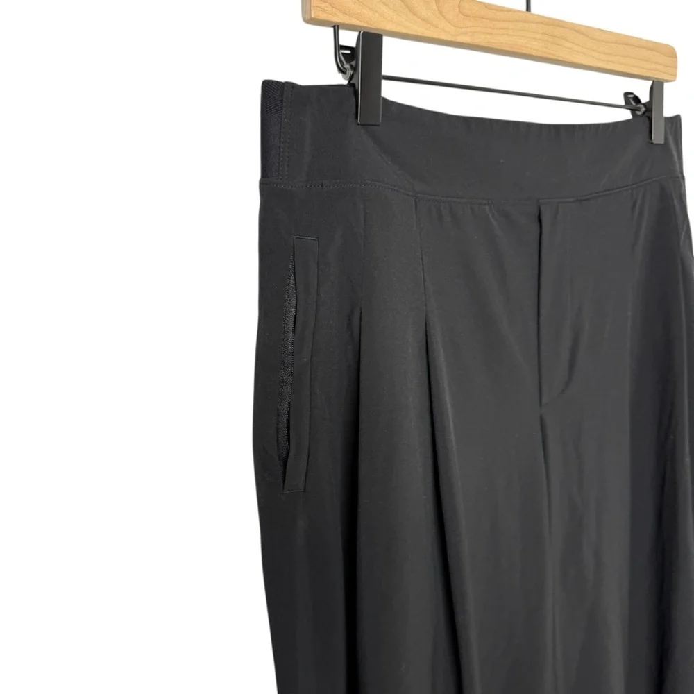 Athleta Brooklyn Heights Pleated High Rise Wide Leg Pants Black Size 16 533436 - Picture 3 of 9